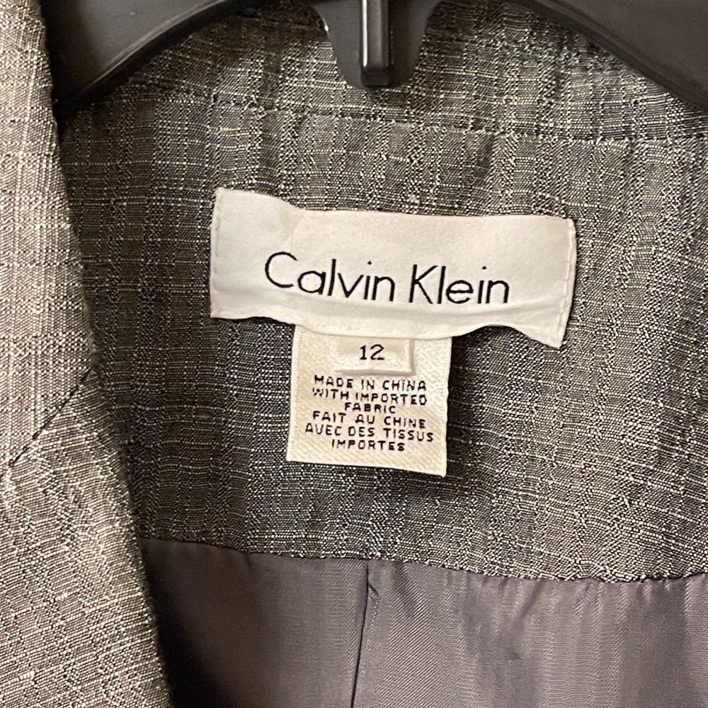 Calvin Klein Gray Single Button Front Blazer Jack… - image 3